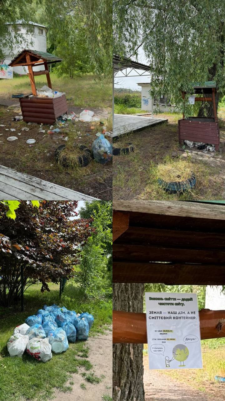 У Дніпрі жінки після заняття з йоги прибрали сміття біля річки