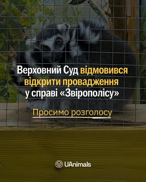 Верховний Суд відмовив у розгляді справи щодо мережі контактних зоопарків