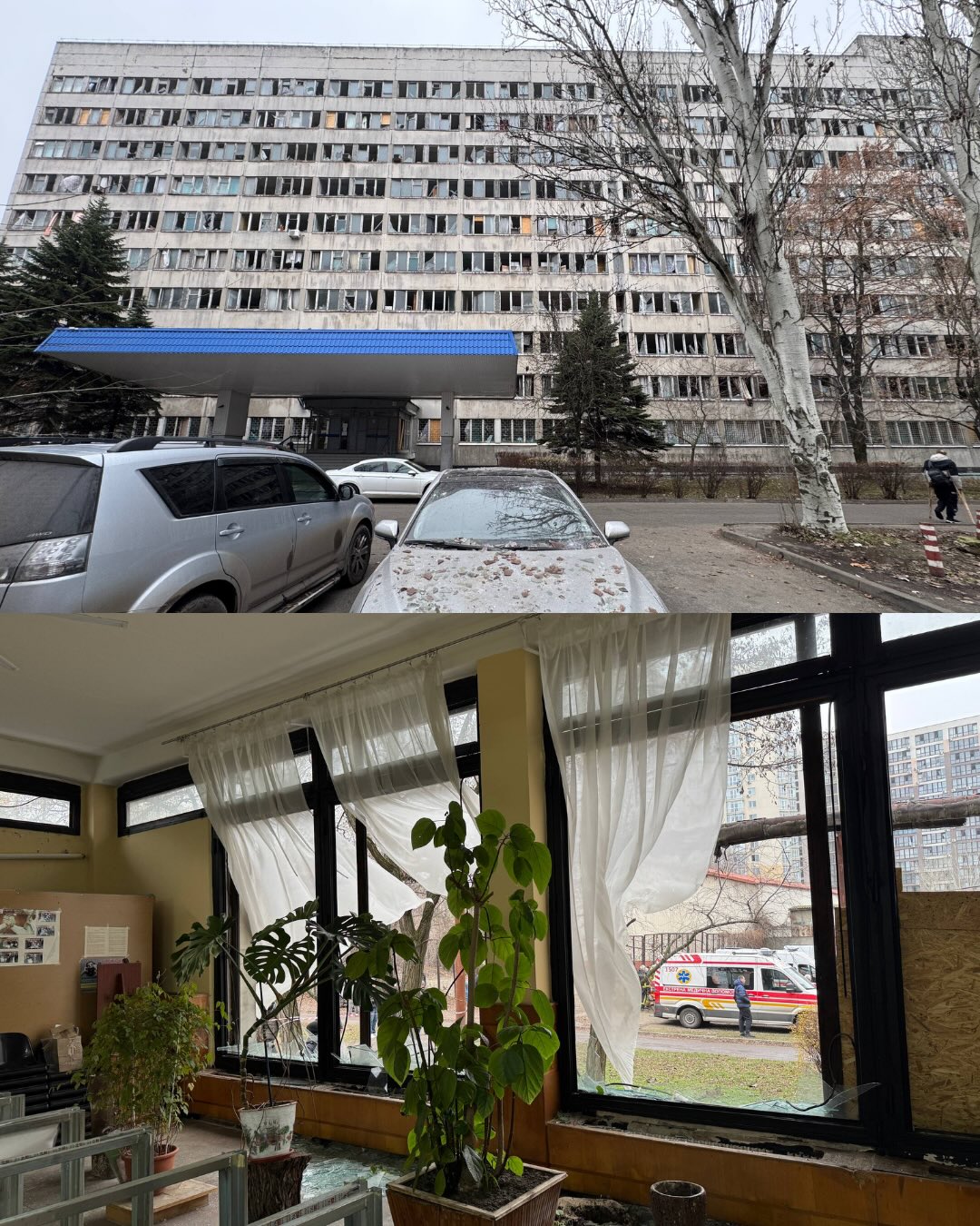 У Дніпрі російська атака пошкодила будівлю та спорткомплекс УДХТУ