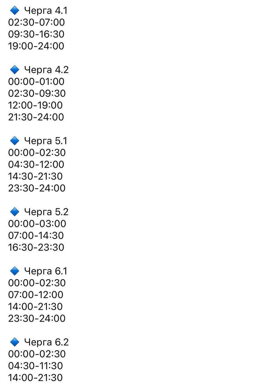 Графіки відключень світла на Дніпровщині: розклад на 5 лютого