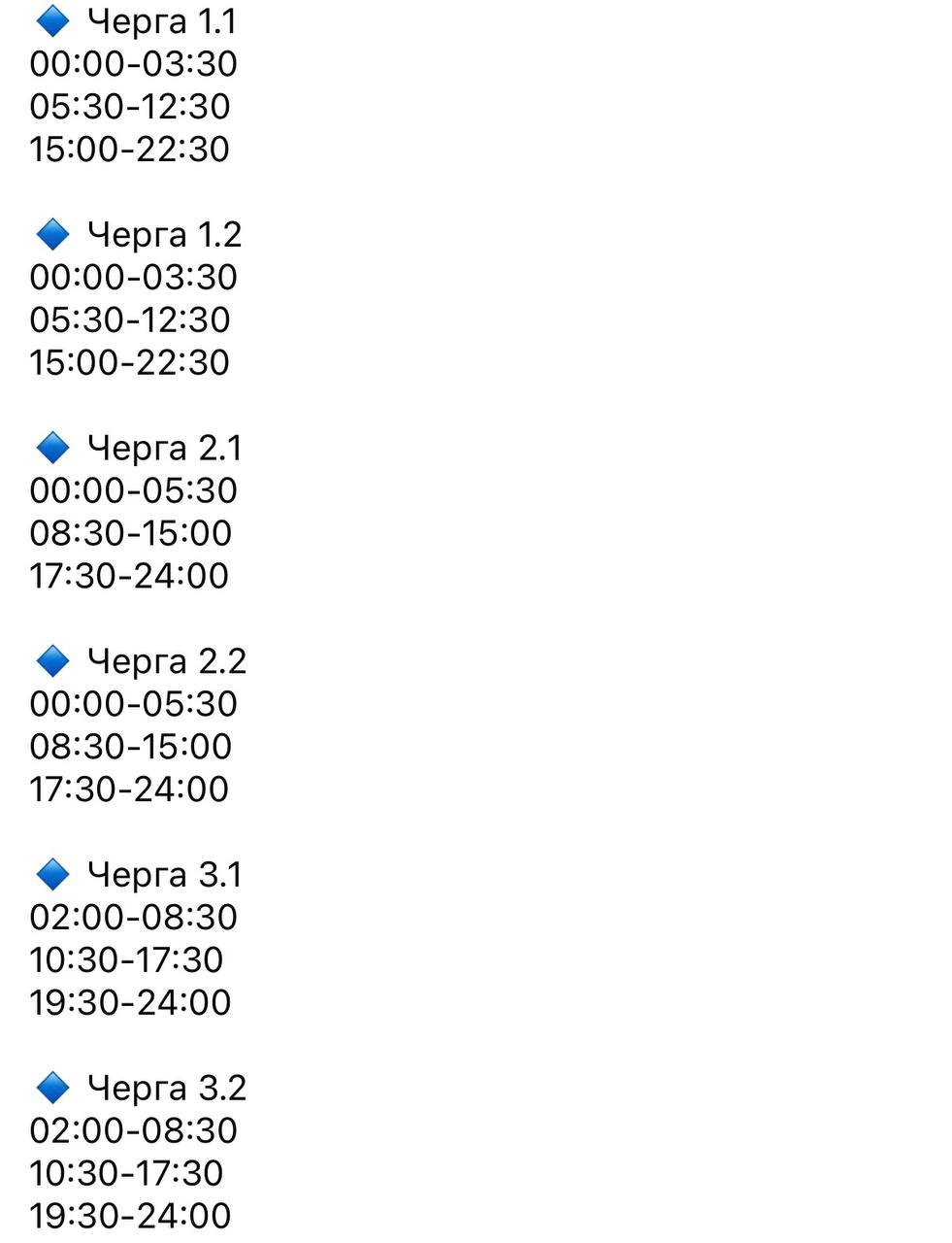 Яка графіки відключень діятимуть на Дніпровщині 7 лютого