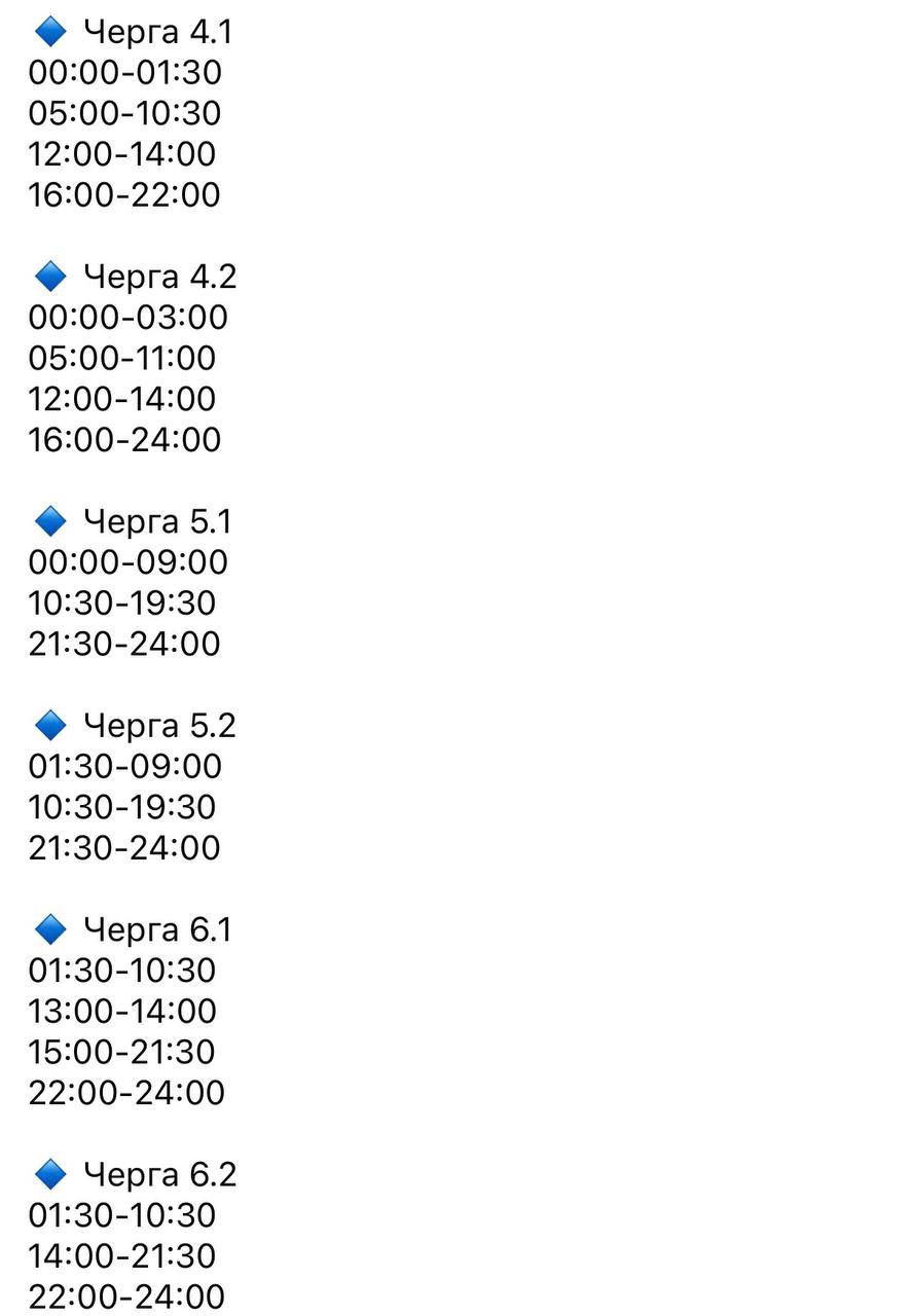 На Дніпровщині 10 лютого діятимуть графіки відключень світла: графіки для жителів