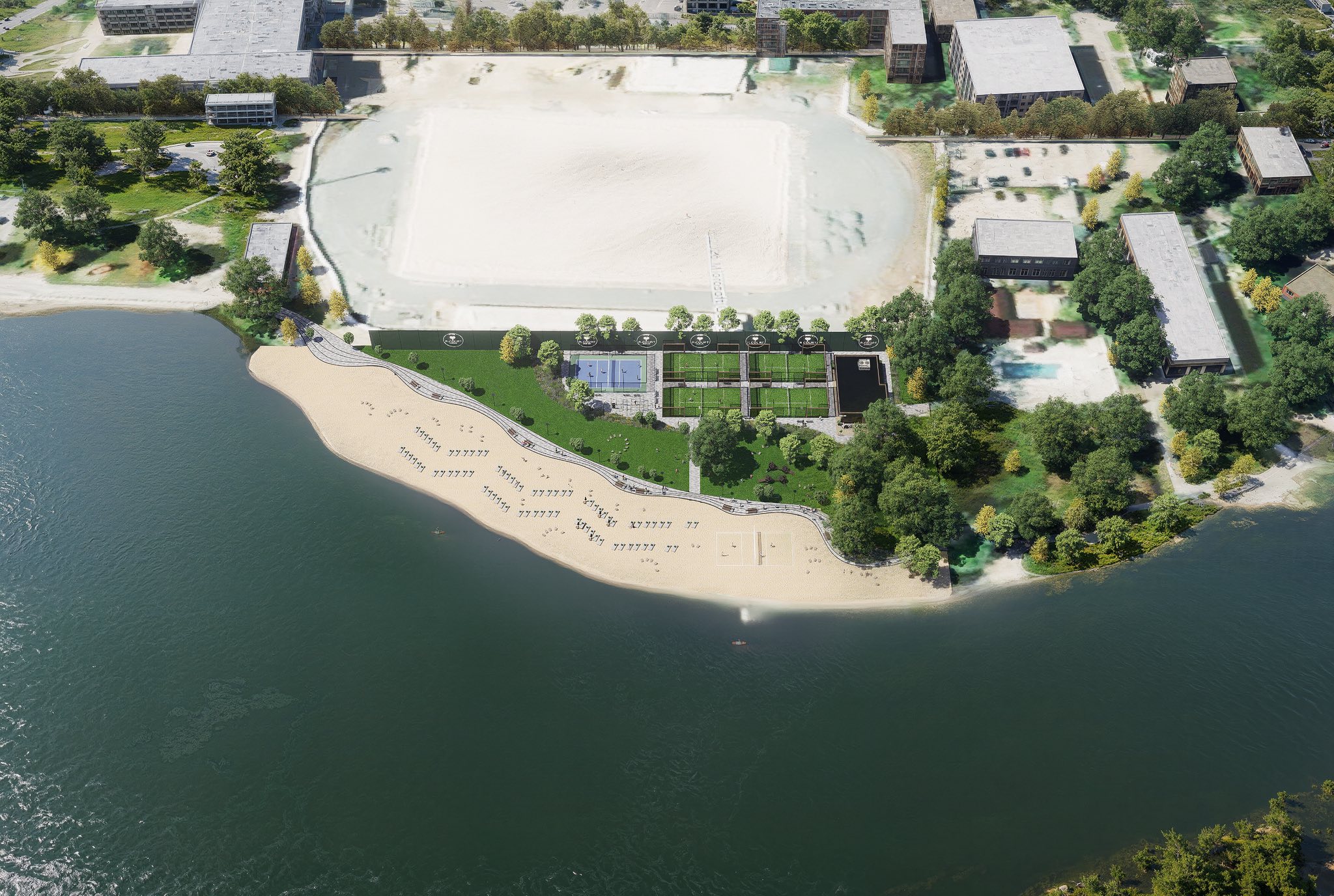 У Самарі облаштовують сучасний пляж із зонами відпочинку та спортмайданчиками